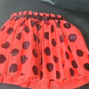Red and Black Polka Dot Kids Skirt